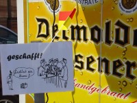 Auf dem Weg zum König waren Schilder zur Motivation aufgestellt. Angekündigt wurde ein Kromi. Hier das letzte dieser Schilder, allerdings vor einer Detmolder Werbung ;-)